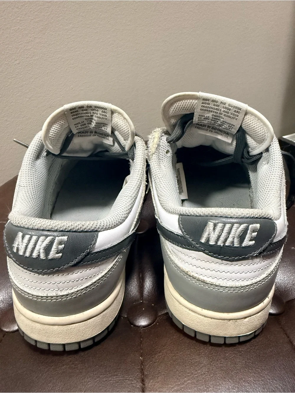 Nike White and Gray Low-Top Sneakers